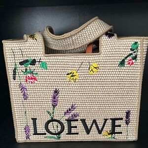 LOEWE x Paula's Ibiza Font Floral Raffia Tote Bag